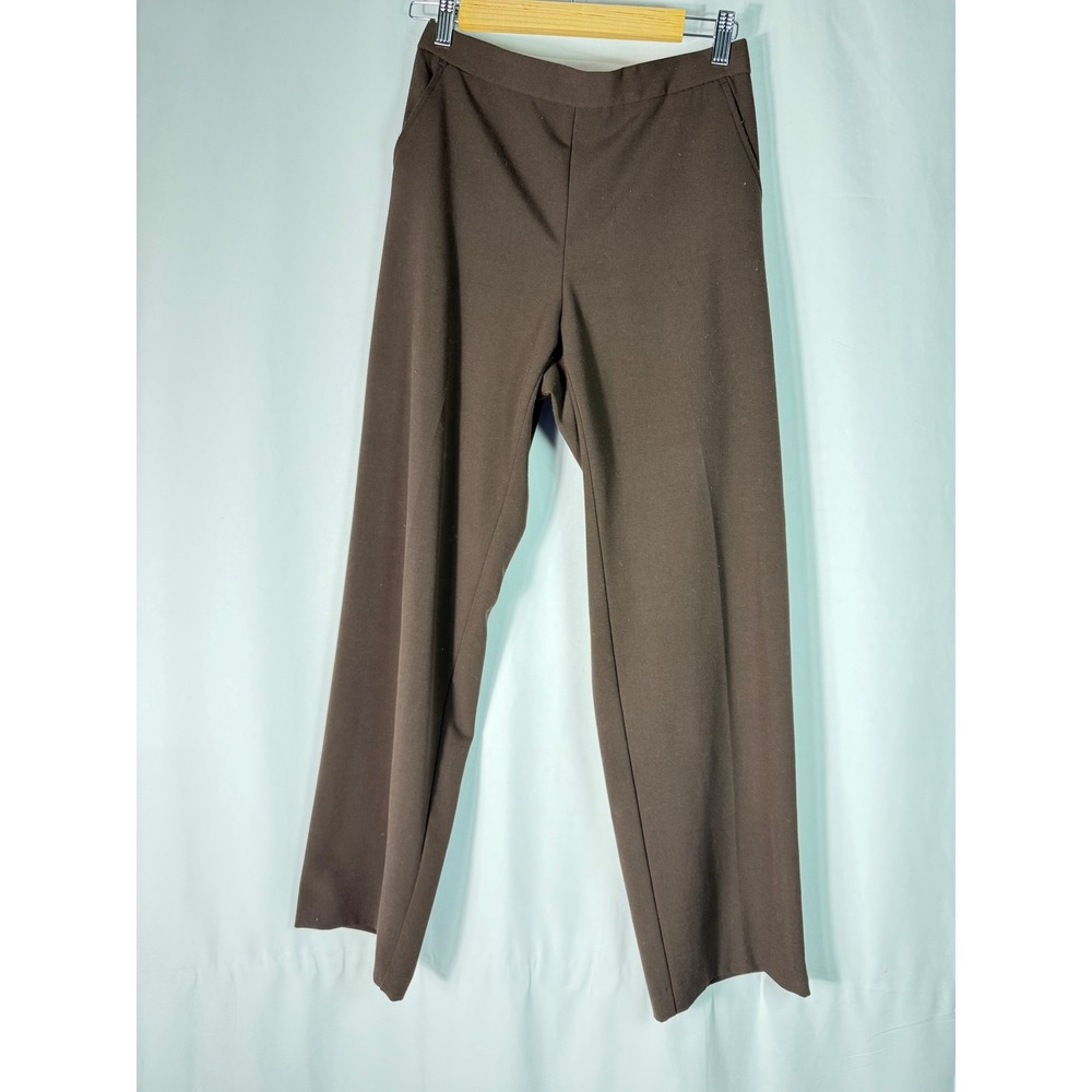 Briggs New York‎ Petite Brown Stretch Comfort Wide Leg Dress Pants Size 8P